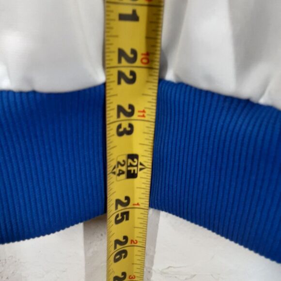 Vtg Wilson Adult Mens Small White Blue Yellow Track Jacket 90s Full Zip - Picture 9 of 9